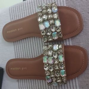 Madden Girl jeweled slides